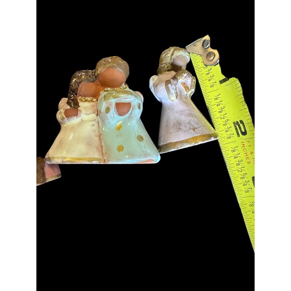 Vintage Pottery Figurine Folk Art,angels Musical Figurines 2” Lot - Picture 8 of 10